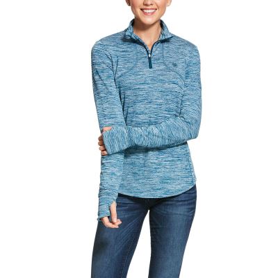 Baselayer Damskie Ariat Gridwork 1/4 Zip Baselayer Zielone | PL-663221