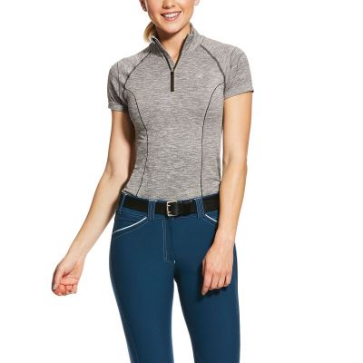 Baselayer Damskie Ariat Odyssey Seamless 1/4 Zip Baselayer Szare | PL-782682