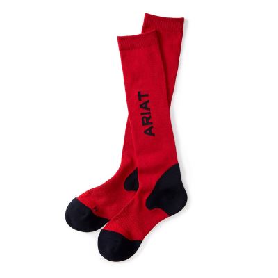 Skarpety Męskie Ariat TEK Performance Czerwone | PL-437948